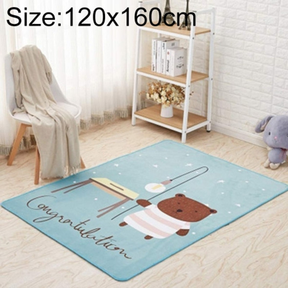 Mega Nordic Style Cartoon Carpet Living Room Anti Fall Non-slip Floor Mat, Size:120x160cm(Blue Bear)