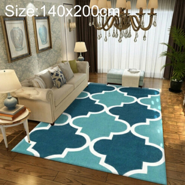 Nordic Geometric Carpet For Living Room  Non-slip Floot Mat, Size:140x200cm(Blue Green)