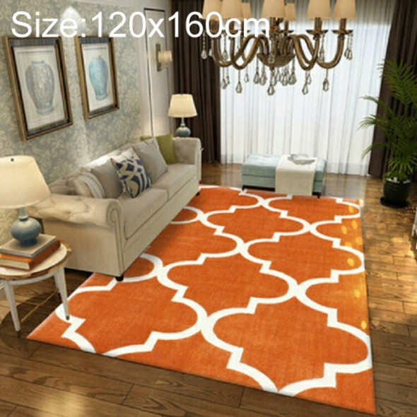 Nordic Geometric Carpet For Living Room  Non-slip Floot Mat, Size:120x160cm(Orange)