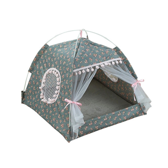Four Seasons Universal Cat Small Dog Tent Removable and Washable Cat Litter Pet Nest, Size:XL(Floral Dark Grey)