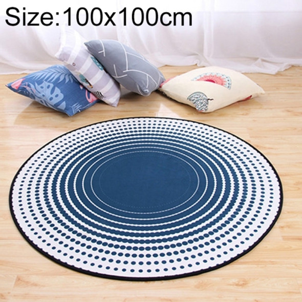 Circular Geometry Carpet Home Hotel Cartoon Door Mat, Size:Diameter 100cm(Blue Hole)