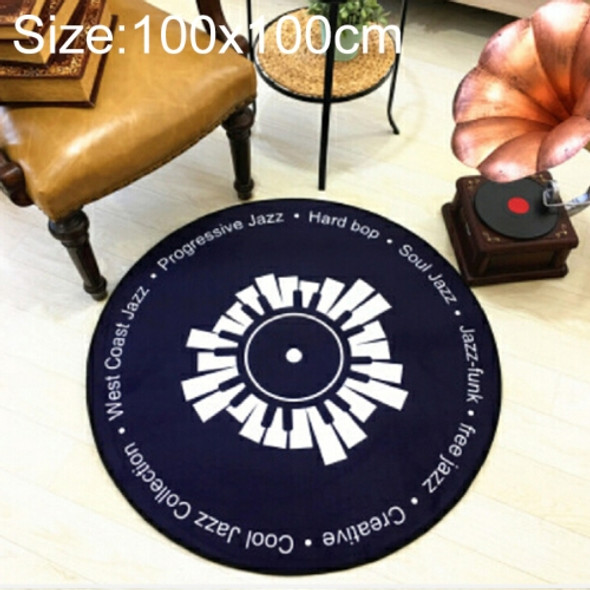 Creative Retro 3D DVR Record Carpet Round CD Floor Mat Home Decor Living Room Kid Bedroom Decoration  Rug, Diameter 100cm(Black+White)