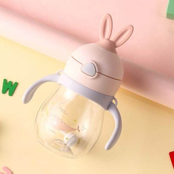 Cute Rabbit Ears Children Mouth Drinking Bottle Learning Drinking Cups Fall-resistant Anti-flatulence Children Cups(Pink)