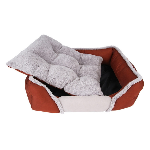 Creative Cat Litter Pad Autumn Winter Warm Dog Bed Pet Breathable Nest, Size:XL (Brown)