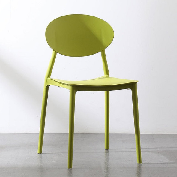 Plastic Chair Back Stool Modern Minimalist Home Dining Chair Computer Chair(Pea Green)