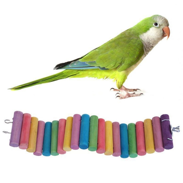 3 PCS Parrot Bird Hamster Color Round Wood Small Plank Road Ladder Toy, Size:60cm(Color)