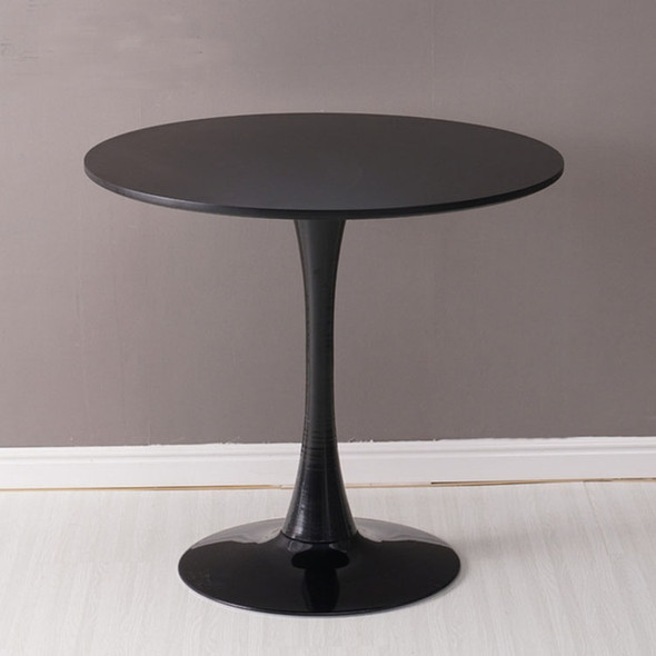 Home Round Table Coffee Shop Table Simple Leisure Wooden Round Table, Color:Black(60cm)