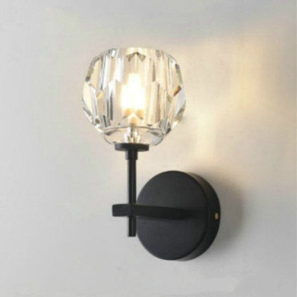 Wall Lamp Villa Hotel Wall Lamp Bedroom Bedside Crystal Wall Lamp, Power source:  white light LED5W(Single Head Black )
