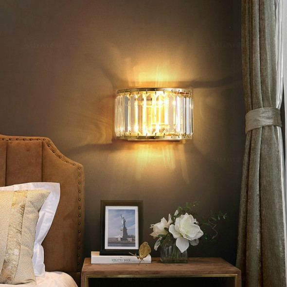E14 LED Lamp Copper Crystal Living Room Lamp Wall Lamp Simple Aisle Lights Bedroom Lamps( warm light )