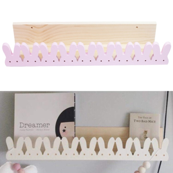 Rabbit Shape Solid Wood Bookshelf Shelf Partition Children Room Children Clothing Store Wall Decoration(Pink )