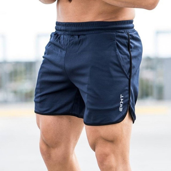 Summer Running Shorts Men Sport Jogging Fitness Shorts Quick Dry Men Gym Shorts, Size:XXL(Navy Blue)