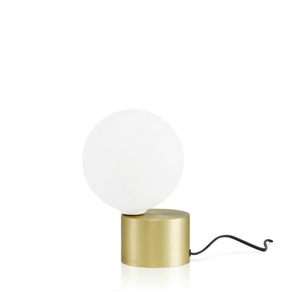 Small  Creative Simple Metal Glass Ball Living Room Study Bedroom Decoration Table Lamp, US Plug
