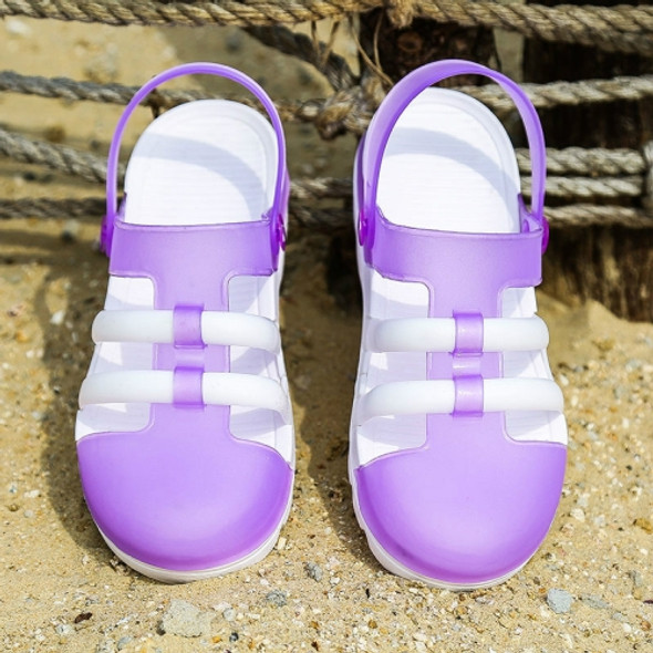 Summer Ladie Anti-Slip Breathable Jelly Sandals Beach Shoes, Size:40(Purple)