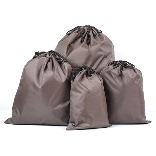 10PCS Portable Nylon Waterproof Travel Storage Bag Drawstring Beam Pocket Clothing Storage Bag, Size:20cmx30cm(Coffee)