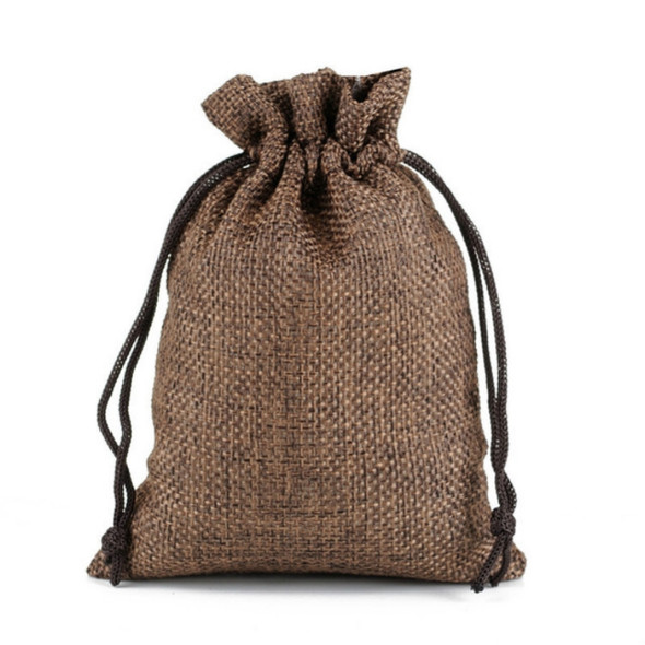 50 PCS Multi size Linen Jute Drawstring Gift Bags Sacks Wedding Birthday Party Favors Drawstring Gift Bags, Size:20x30cm(Coffee)