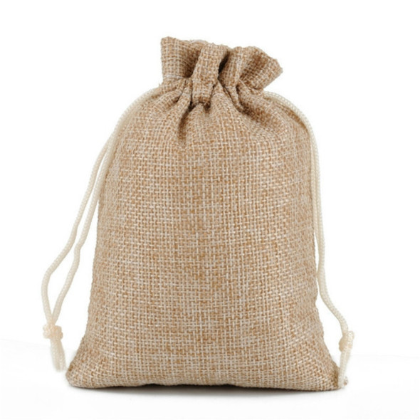 50 PCS Multi size Linen Jute Drawstring Gift Bags Sacks Wedding Birthday Party Favors Drawstring Gift Bags, Size:15x20cm(Linen Color)