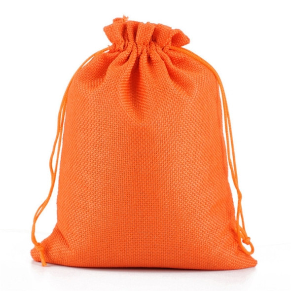 50 PCS Multi size Linen Jute Drawstring Gift Bags Sacks Wedding Birthday Party Favors Drawstring Gift Bags, Size:17x23cm(Orange)