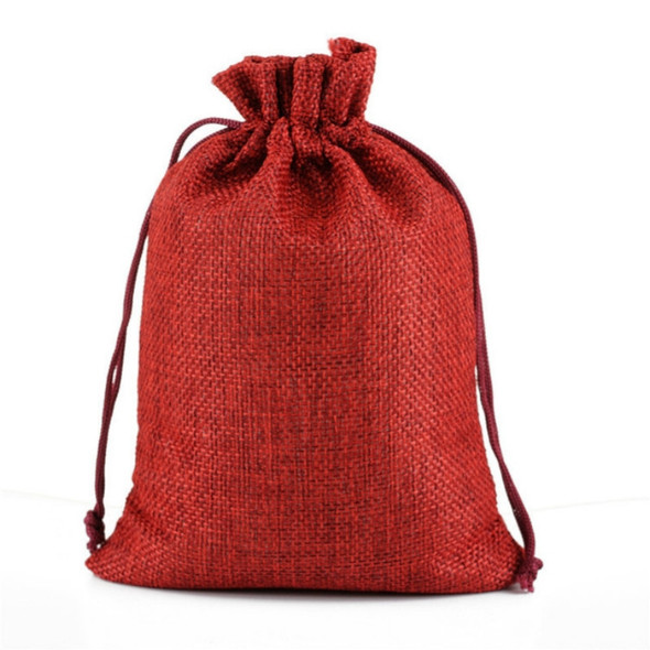 50 PCS Multi size Linen Jute Drawstring Gift Bags Sacks Wedding Birthday Party Favors Drawstring Gift Bags, Size:15x20cm(Red)