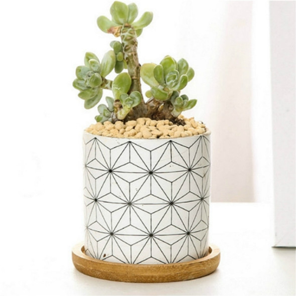 4 PCS Geometric Simple Straight Succulent Deramic Flower Pot(White and Triangle)
