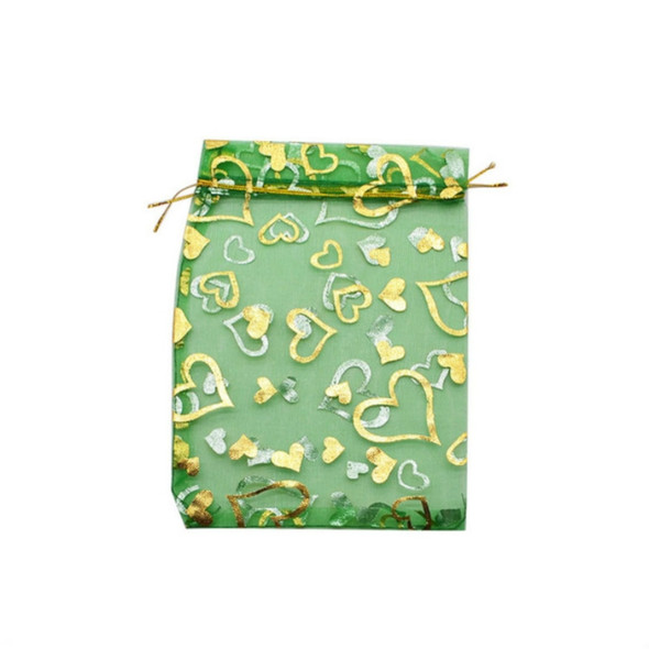 100 PCS Gift Pouches Bag Organza Bags Jewelry Candy Packaging Bags, Size:17x23cm(Dark Green)