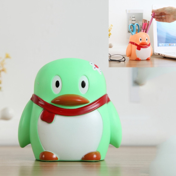 10 PCS Multifunctional Cute Cartoon Student Pen Holder Desktop Wall Storage Office Supplies(Green)