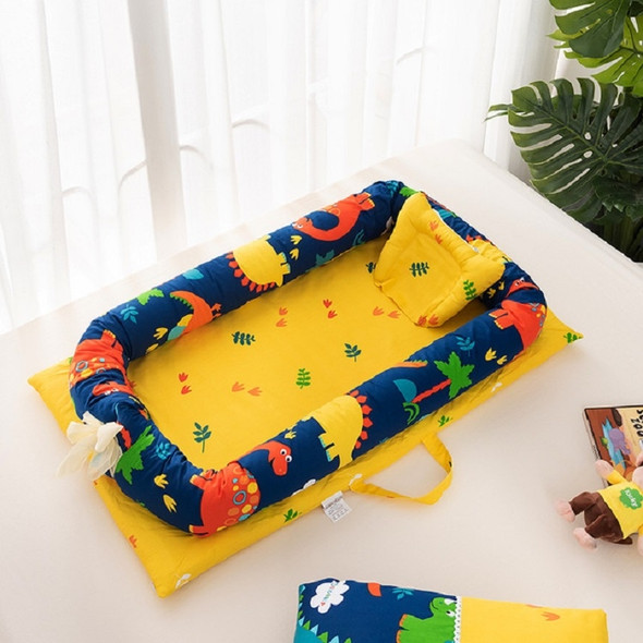 Baby Crib Cotton Pillow Baby Travel Bed Foldable Toddler Bed Cradle(Dinosaur paradise)