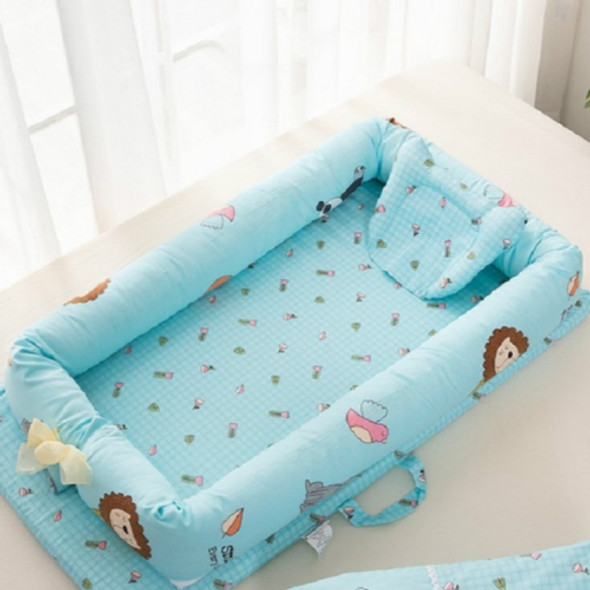 Baby Crib Cotton Pillow Baby Travel Bed Foldable Toddler Bed Cradle(Zoo)