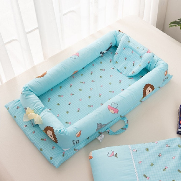 Baby Crib Cotton Pillow Baby Travel Bed Foldable Toddler Bed Cradle(Zoo)