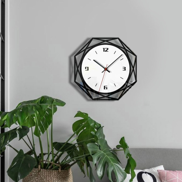Home Decoration Acrylic Wall Clock Creative Transparent Clock(Black)