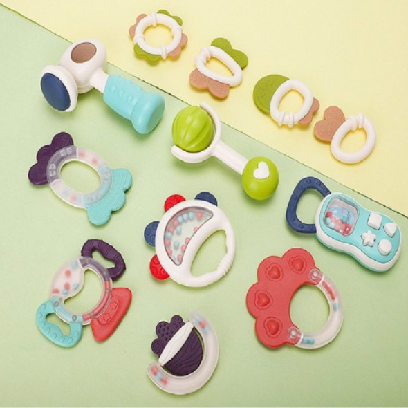 Baby Cartoon Shape Silicone Rattle Molar Stick Set, Style:12 pieces