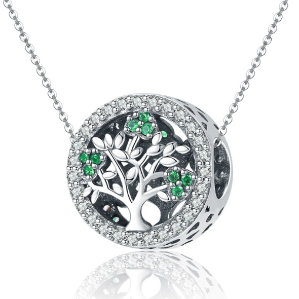 S925 Sterling Silver Tree Of Life Bead Accessories Diamond Pendant Accessories, Style:Bead+Chain