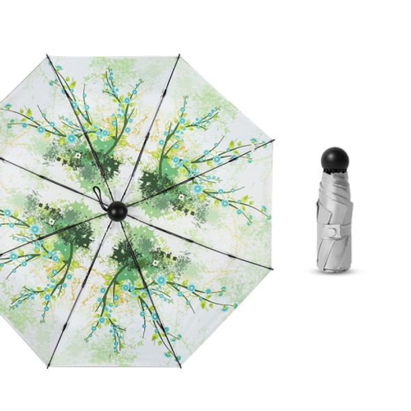 Five-fold Capsule Titanium Silver Umbrella Sun Protection and UV Protection Sun Umbrella(The Wizard of Oz)
