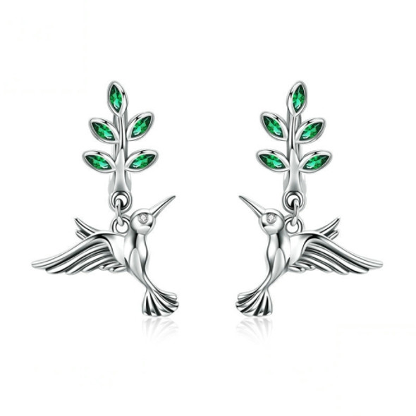 Hummingbird Greetings S925 Sterling Silver With Zircon Earrings