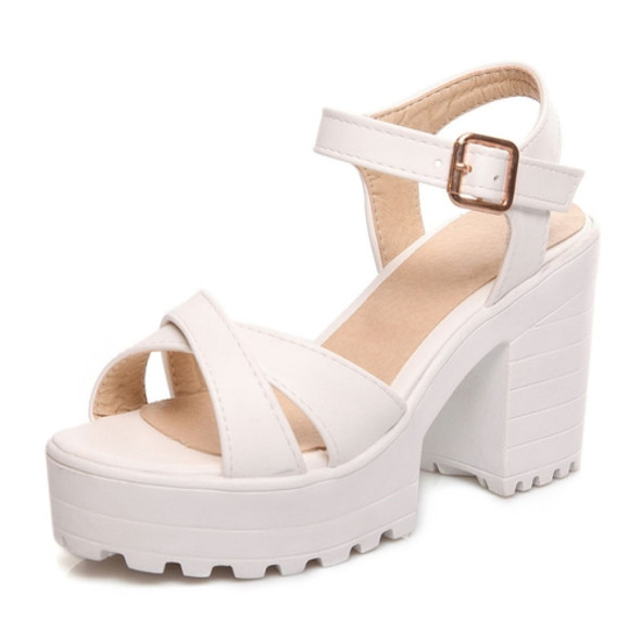 Platform Sandals High Heels Casual Shoes, Shoes Size:36(White)