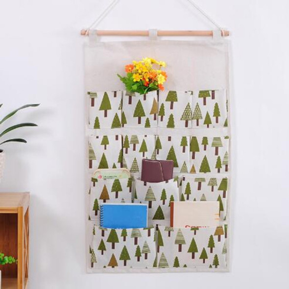 Sorting Groceries Storage Mails Door Wall Closet Organizer Bag Cosmetics Storage Containers Folding Bag(13 Pockets Pine Tree)