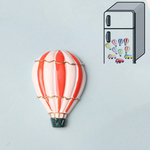 10 PCS Resin Cartoon DIY Creative Refrigerator Sticker Decoration(Orange Hot Air Balloon)