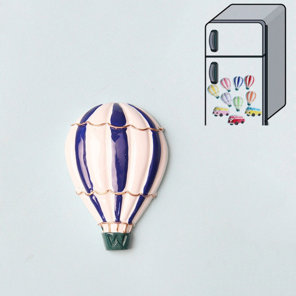 10 PCS Resin Cartoon DIY Creative Refrigerator Sticker Decoration(Blue Hot Air Balloon)