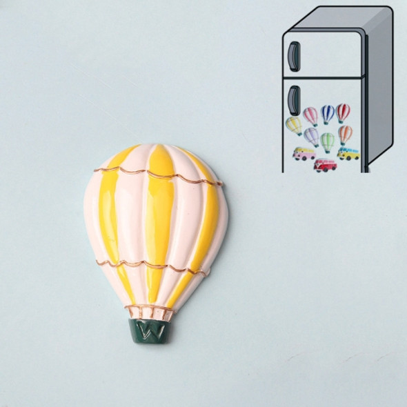 10 PCS Resin Cartoon DIY Creative Refrigerator Sticker Decoration(Yellow Hot Air Balloon)