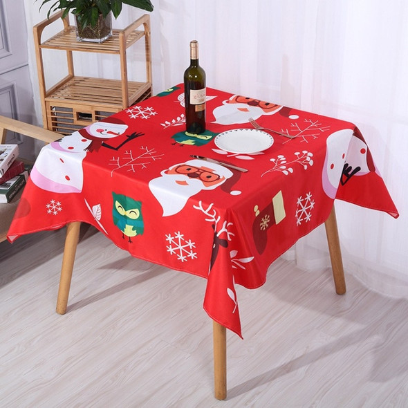 2 PCS Christmas Printed Waterproof And Oilproof Tablecloth Square Tablecloth Table Mat, Specification: 140x100cm(Style 6 Snowman)