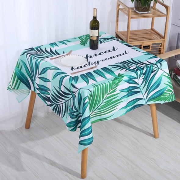 2 PCS Christmas Printed Waterproof And Oilproof Tablecloth Square Tablecloth Table Mat, Specification: 180x140cm(Style 1 Green Leaf)