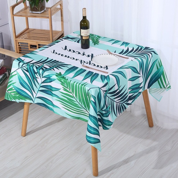 2 PCS Christmas Printed Waterproof And Oilproof Tablecloth Square Tablecloth Table Mat, Specification: 180x140cm(Style 1 Green Leaf)
