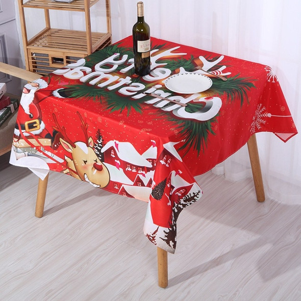 2 PCS Christmas Printed Waterproof And Oilproof Tablecloth Square Tablecloth Table Mat, Specification: 220x140cm(Style 5 Christmas Deer)