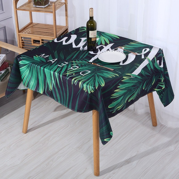 2 PCS Christmas Printed Waterproof And Oilproof Tablecloth Square Tablecloth Table Mat, Specification: 180x140cm(Style 2 Dark Green)