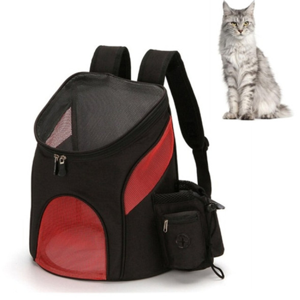 Go Out Portable Foldable Pet Cat and Dog Carry Backpack, Size:L (Black  Red)