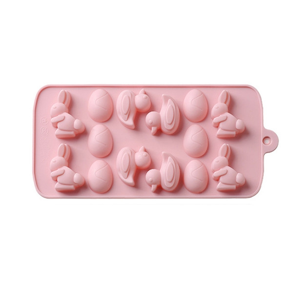 6 PCS Duckling Egg Silicone Chocolate Ice Tray Fondant Mould Cartoon Shape Pudding Baking Mould(Pink)