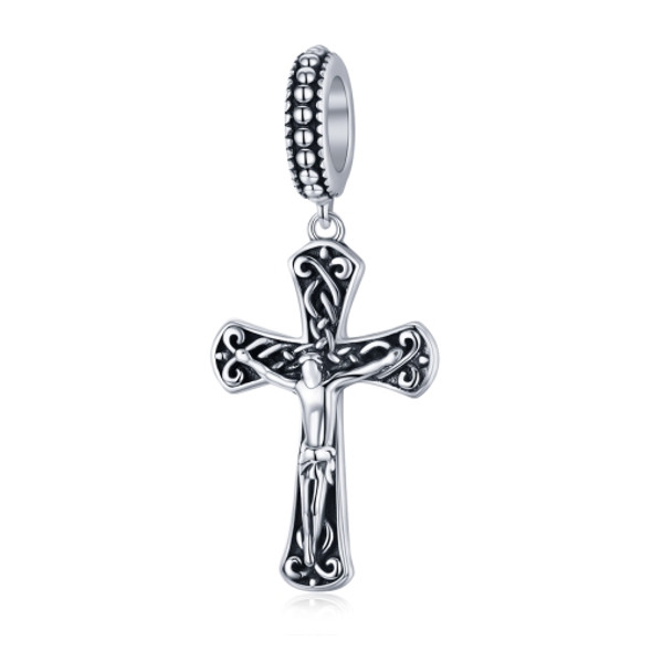 S925 Sterling Silver Jesus Cross Pendant DIY Bracelet Accessories