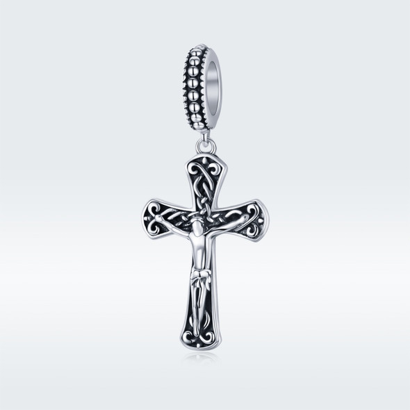 S925 Sterling Silver Jesus Cross Pendant DIY Bracelet Accessories