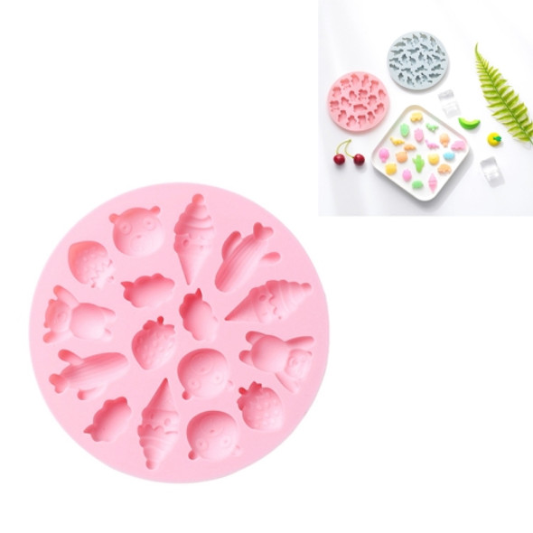 10 PCS Round Cartoon Soft Candy Jelly Steamable Silicone Mold Ice Cream Chocolate Dripping Mold, Style:Cone Cactus(Pink)