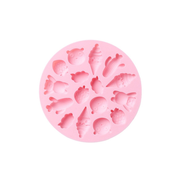 10 PCS Round Cartoon Soft Candy Jelly Steamable Silicone Mold Ice Cream Chocolate Dripping Mold, Style:Cone Cactus(Pink)