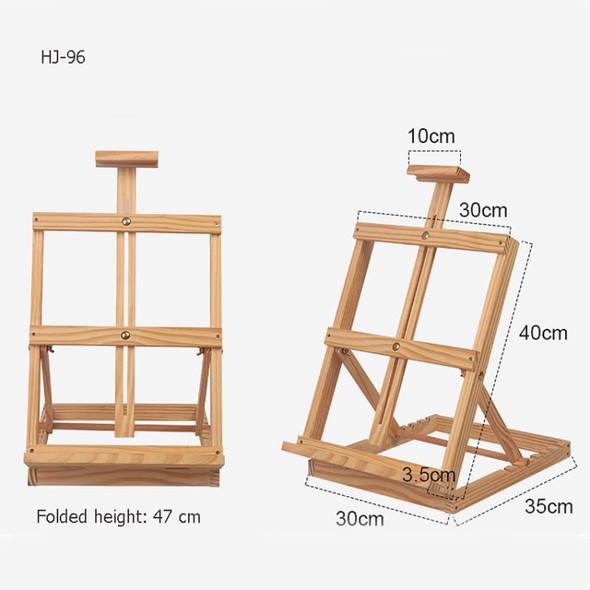 Horizontal Desktop Wooden Easel Sketch Exhibition Easel, Specification: Yellow Pine 35x33x48cm